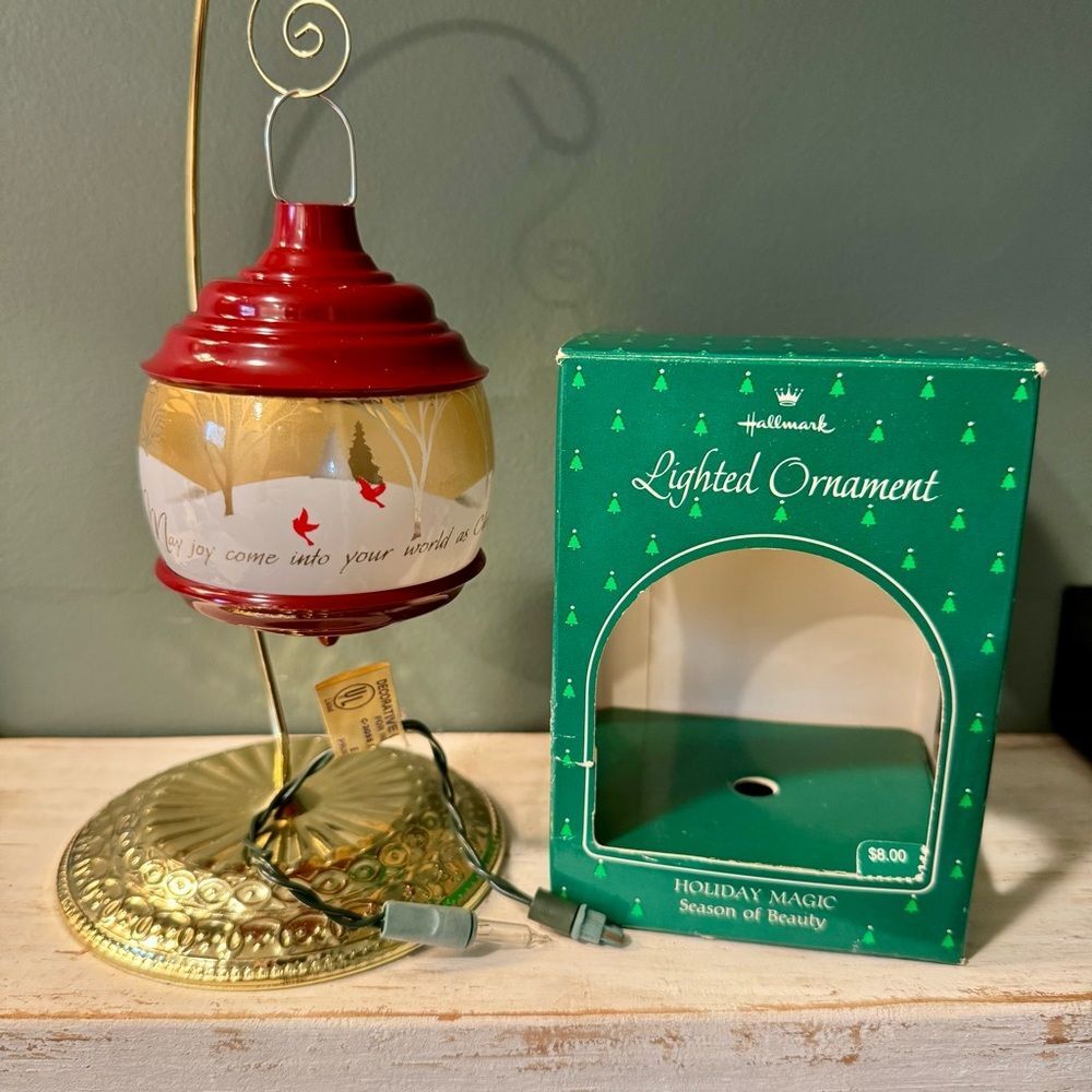 1985 Hallmark Holiday Magic Season of Beauty Lighted Vintage Ornament | Birds